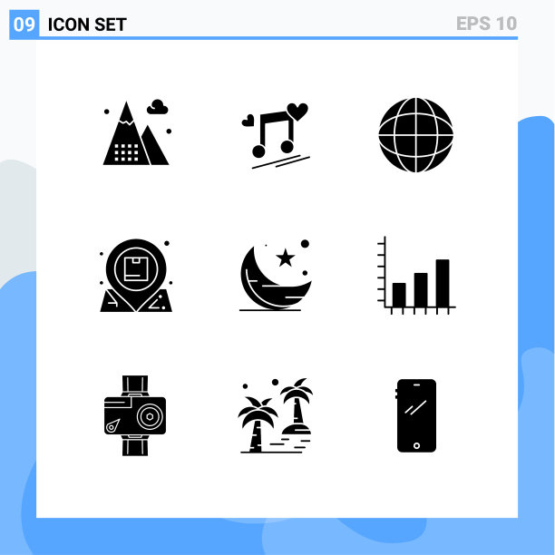 用户界面包9个基本立体字形图片下载