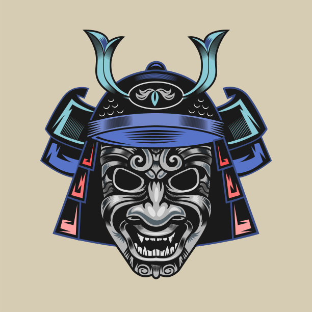 日本武士面具图片下载