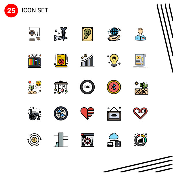 设置25个现代UI图标符号标志图片下载