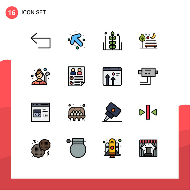 设置16个现代UI图标符号标志图片下载