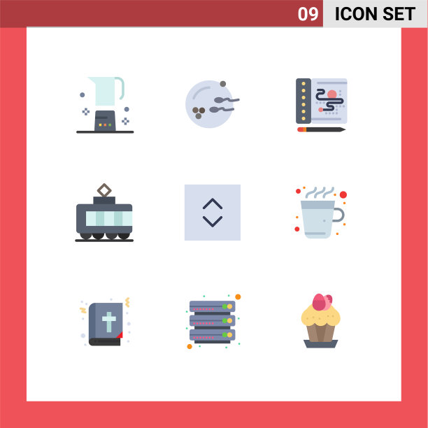 为方格箭头设置9种平面颜色图片下载