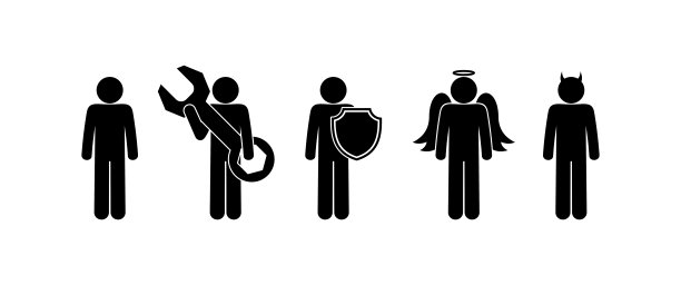 修复符号集，stick figure man图标图片下载