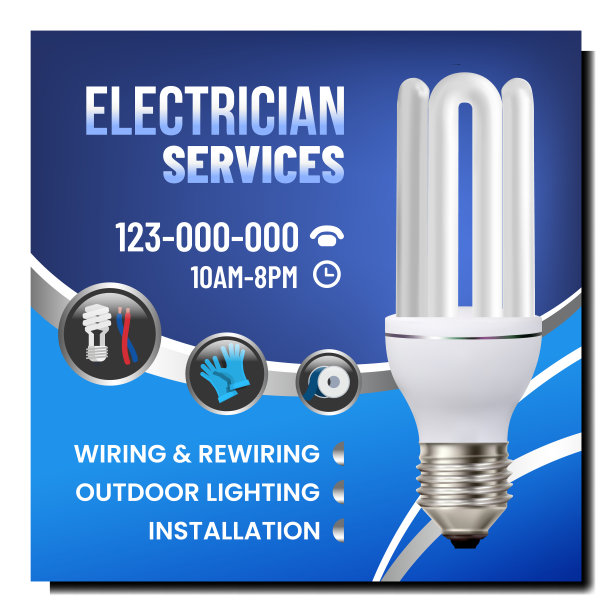 电工服务推广旗帜向量图片下载