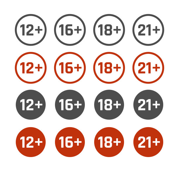 年龄限制图标设置，成人内容标志图片下载
