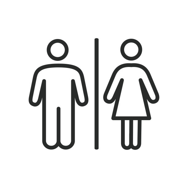 厕所标志图标矢量设计插图图片下载