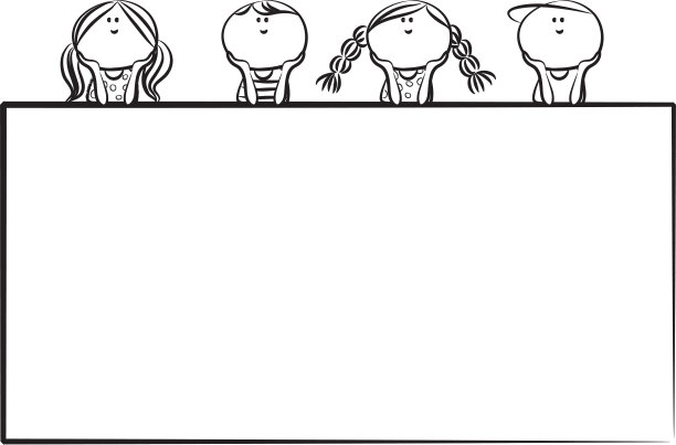 矢量卡通儿童持有空白纸边框框架卡背景图片下载