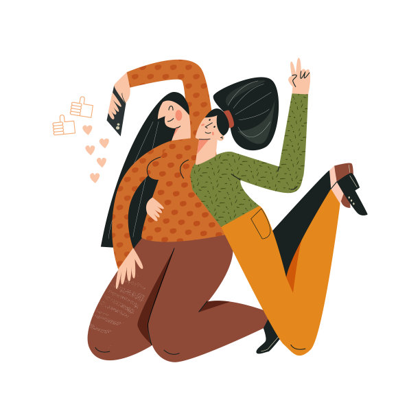 博主女孩概念平面矢量卡通插图。直播，广播，社交网络。时髦的年轻女性角色与智能手机。有趣的女人图片下载