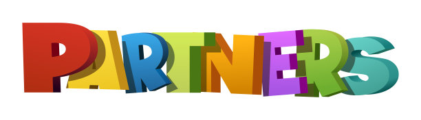 “伙伴”字的彩色插图图片下载