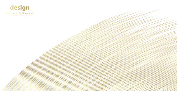 抽象的黄金豪华波浪线背景-简单的纹理为您的设计。渐变背景。现代装饰网站，海报，横幅，EPS10矢量图片下载