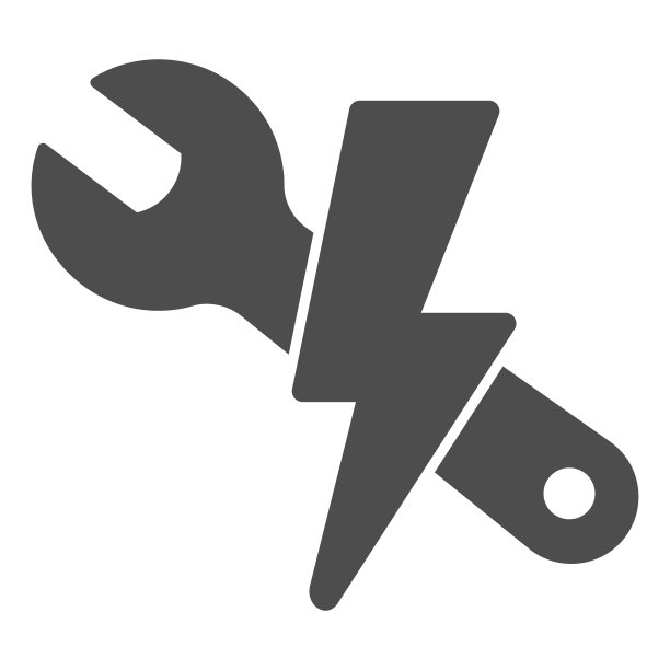 扳手和闪电立体图标，电动汽车概念，白色背景的电动汽车服务站标志，字形风格的生态运输维修服务图标。矢量图形。图片下载