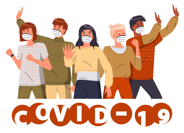 一群戴口罩的人做出停止手势，停止传播新冠肺炎，世界大流行图片下载