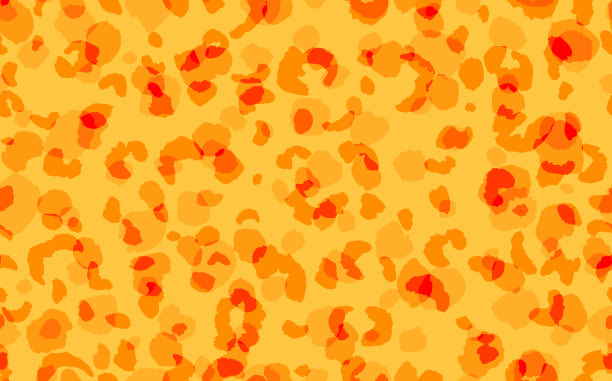 抽象现代豹纹无缝拼接。动物的背景。为印刷，卡片，明信片，织物，纺织品的橙色装饰向量股票插图。现代装饰的风格化皮肤图片下载