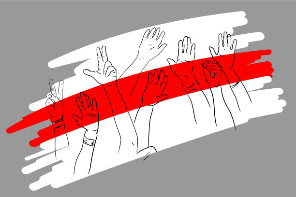 手和旗帜图片下载