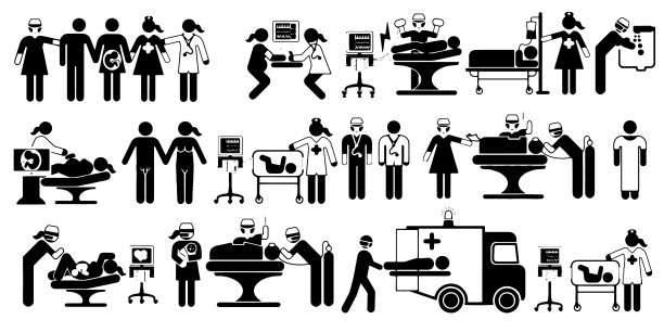 医生护士外科医院的白色背景图片下载