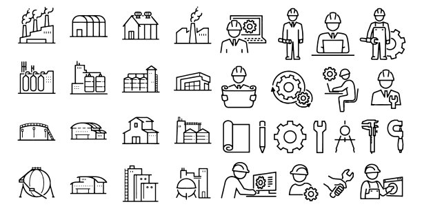 物流工程和制造图标图片下载