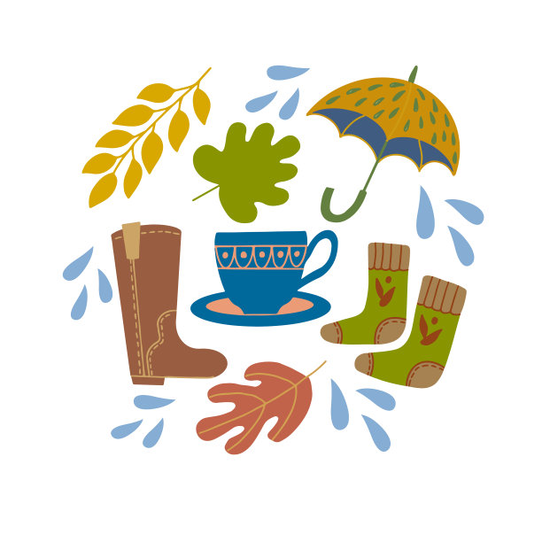 设秋蓝杯伞袜靴图片下载