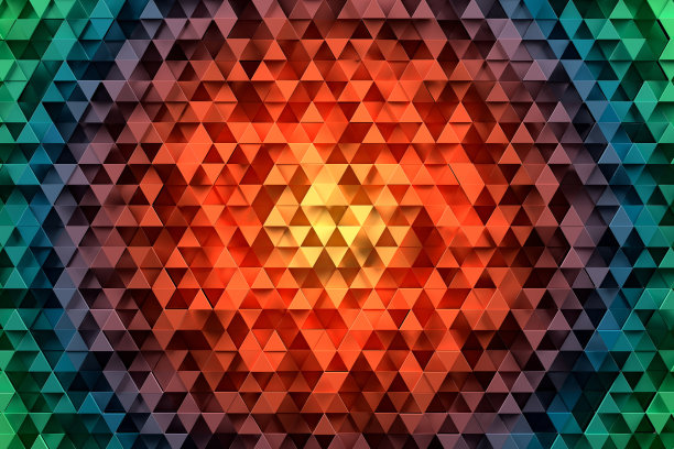 由混沌三角形曲面多边形构成的抽象几何背景。图片下载