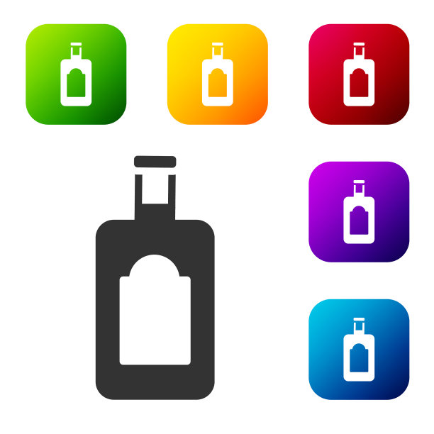 黑色威士忌酒瓶图标孤立在白色图片下载