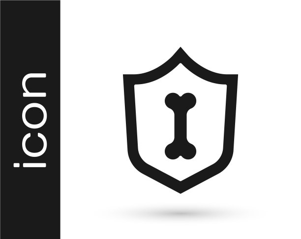 灰色动物健康保险图标孤立上图片下载