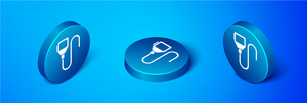 等距对讲机图标蓝色隔离图片下载