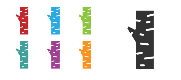 黑桦树图标孤立在白色背景图片下载