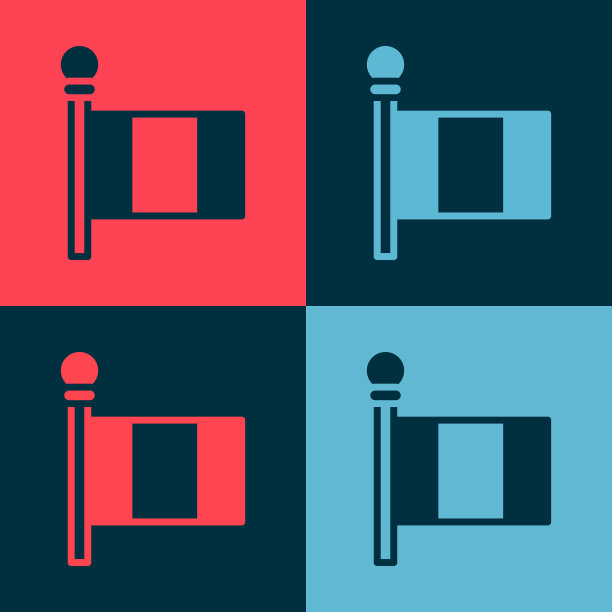 波普艺术旗帜意大利图标孤立的颜色图片下载