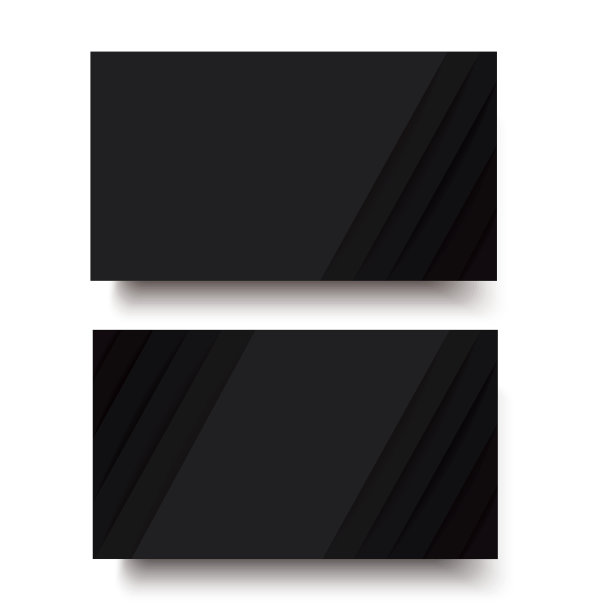 现代黑色线条双面名片图片下载