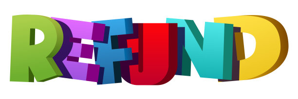 彩色插图的“退款”字图片下载