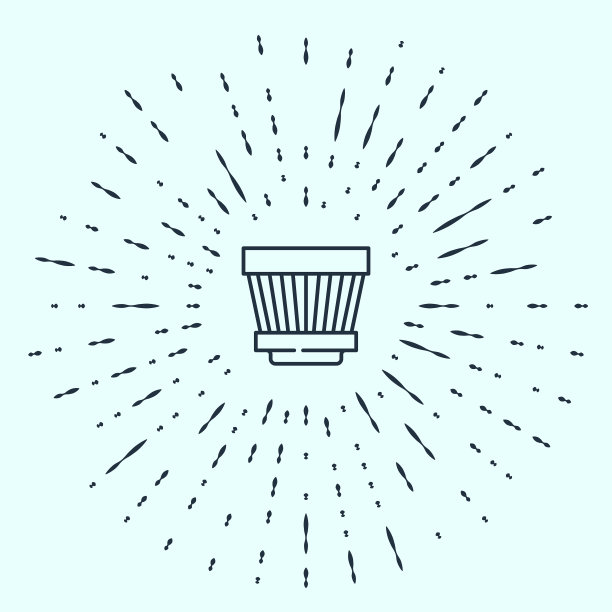 黑色线汽车空气过滤器图标隔离在灰色图片下载