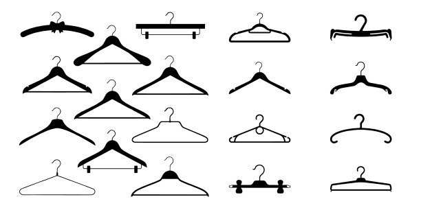 不同的衣架剪影系列图片下载