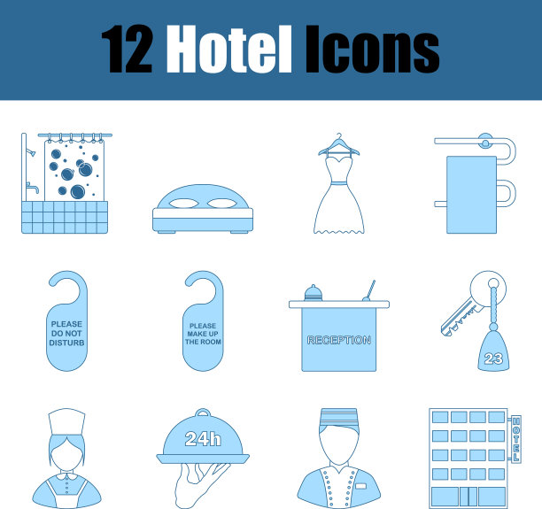酒店的图标集图片下载