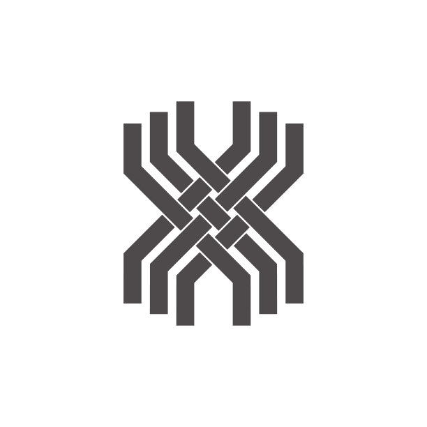 字母x连接条纹重叠线标志图片下载