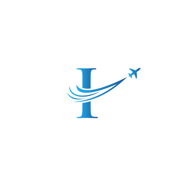 旅游标志设计与字母i。旅游标志。航空标志与字母I向量图片下载