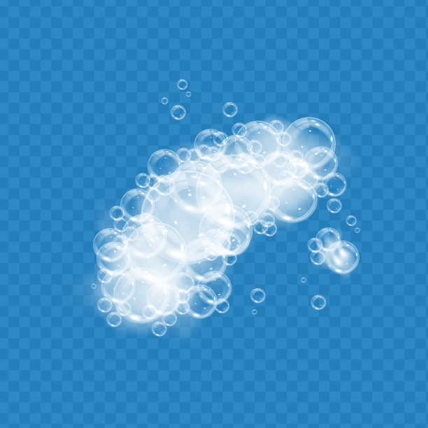 浴缸泡沫与肥皂泡沫隔离在透明的背景。真实的肥皂sud质地。矢量图的洗发水，凝胶或面部摩丝泡沫俯视图图片下载