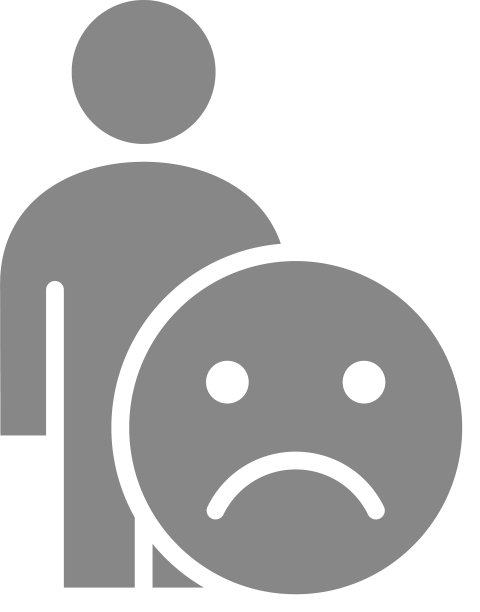 人类与不快乐的情绪灰色图标沮丧的脸图片下载