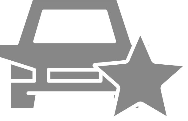 汽车评级自动与星灰色图标图片下载