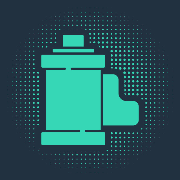 绿色相机复古胶卷卷墨盒图标图片下载