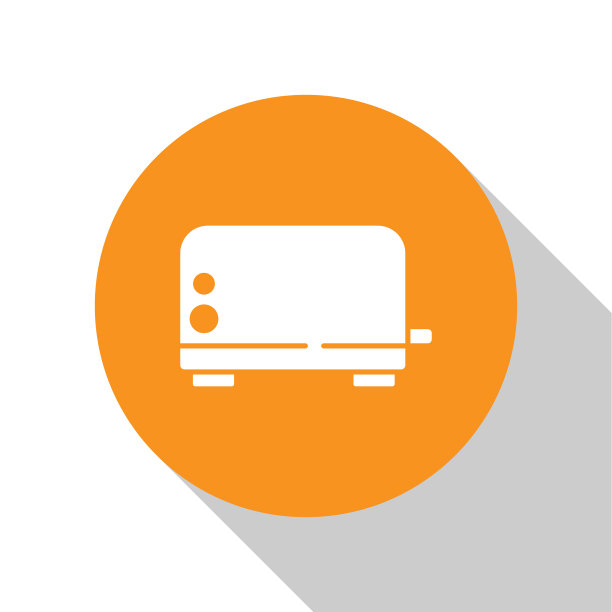 白色烤面包机图标孤立在白色背景图片下载