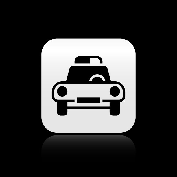 黑色警车和警察闪光图标隔离图片下载