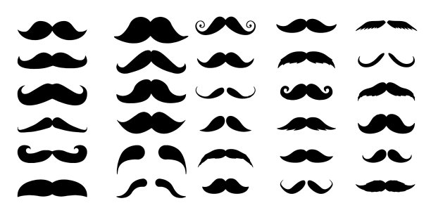 八字胡图标设置简单的设计模板或标志图片下载