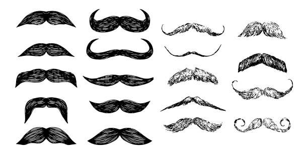 八字胡图标设置简单的设计模板或标志图片下载