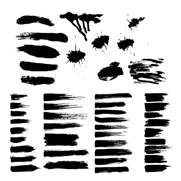 黑色品脱墨笔刷笔画纹理背景图片下载