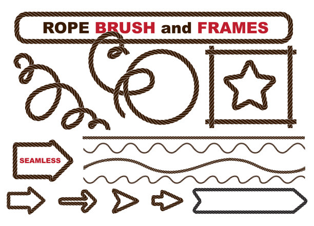套绳刷和框架绳线波浪图片下载