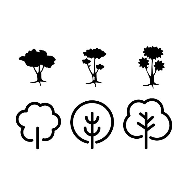 树图标设置黑白树和彩色树图片下载