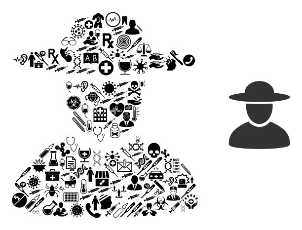 马赛克帽子男人从医疗用品图片下载