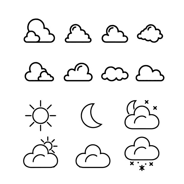 天气图示套装设计图片下载