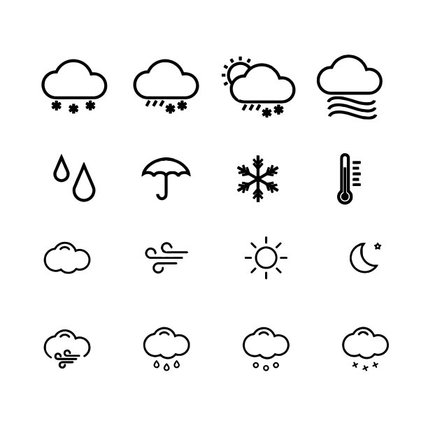 天气图示套装设计图片下载