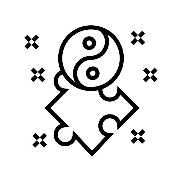 尹燕哲学线图标矢量插图图片下载