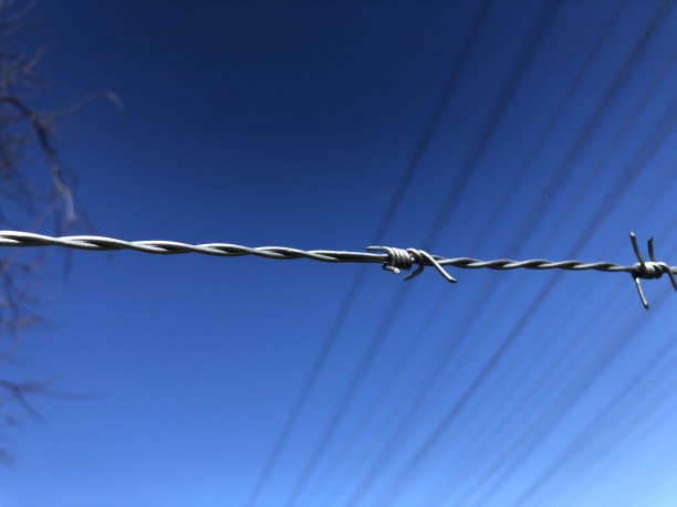 蓝天下的铁丝网图片下载