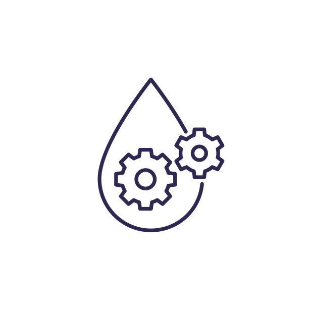 润滑油线图标下降和齿轮图片下载